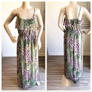 2B Bebe reptile print maxi dress